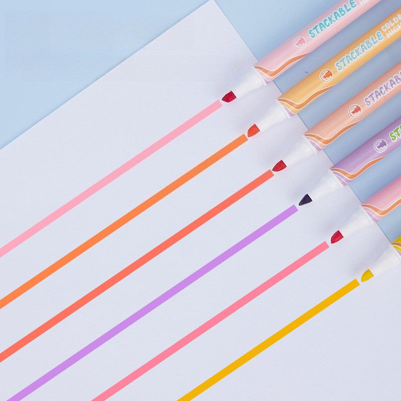 ปากกาไฮไลท์สองด้าน สีติดทนนาน ไม่ซีดจาง - 图片3