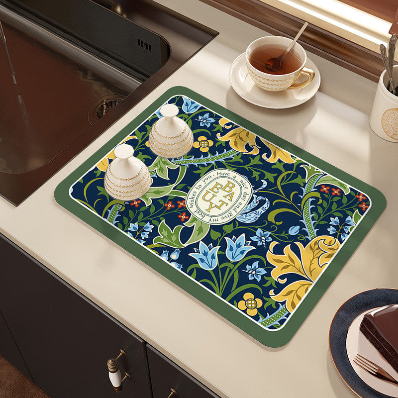 Silicone Absorbent Mat, 40x60 cm, Heat-resistant and Non-slip, Suitable for Kitchen Use