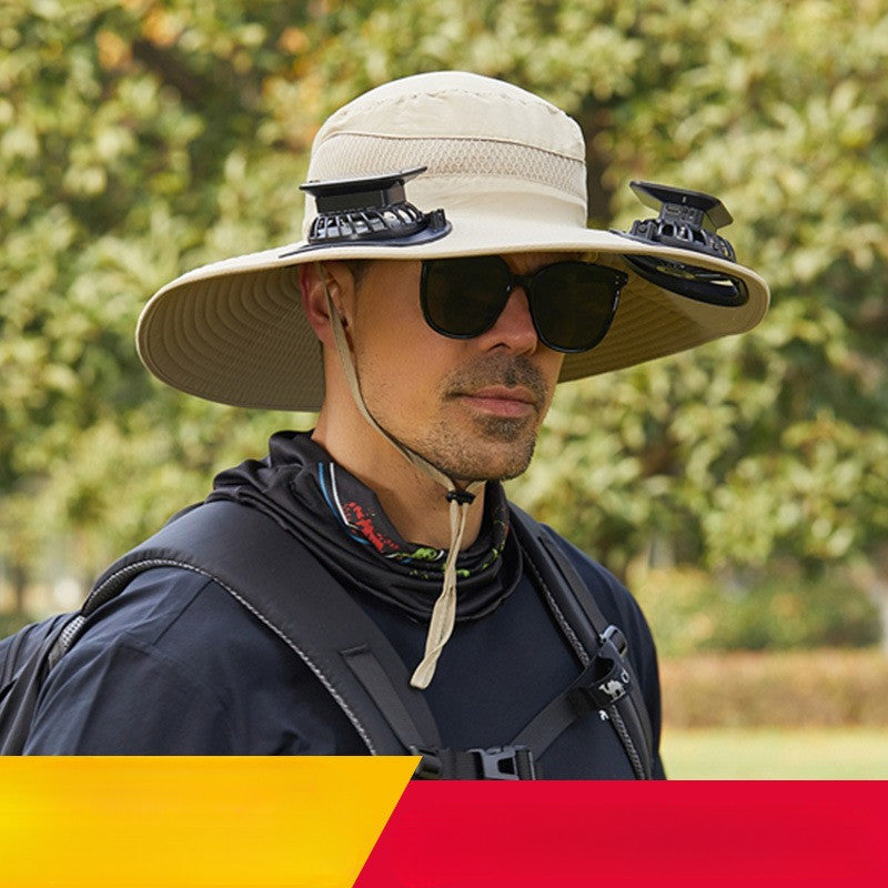 หมวกกันแดด, หมวกทรงถังพร้อมพัดลมในตัว, หมวกพัดลม - 图片8