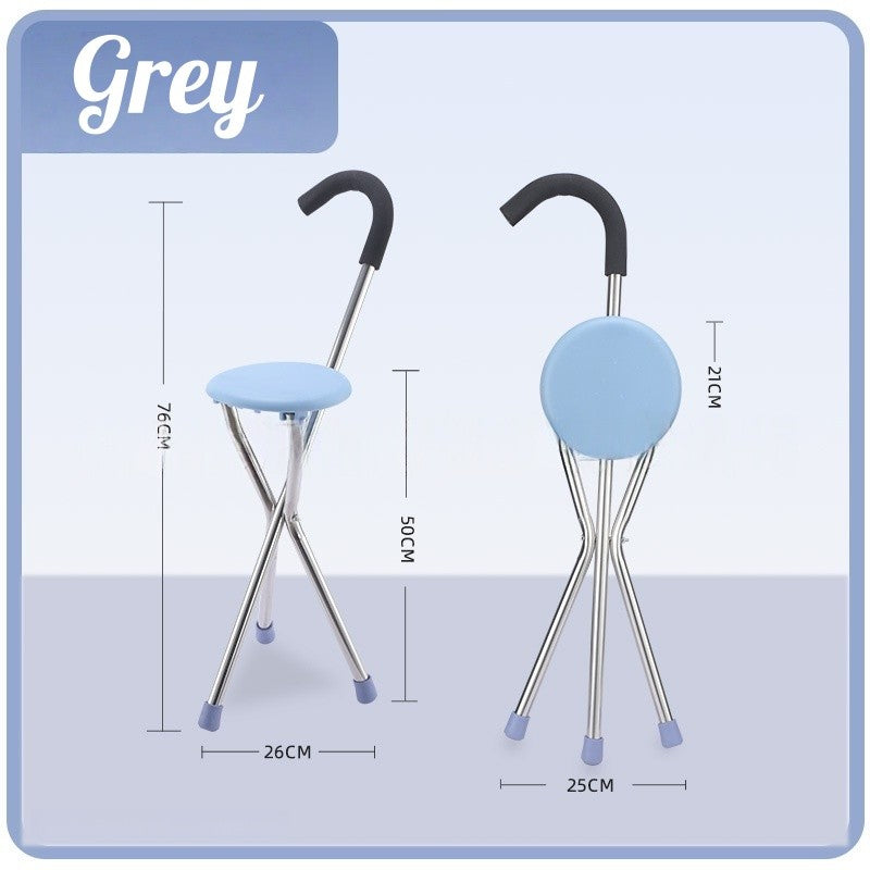 ไม้เท้า 2-in-1 สำหรับผู้สูงอายุนี้ มีฐานกันลื่น รับน้ำหนักได้ดี และพกพาสะดวก