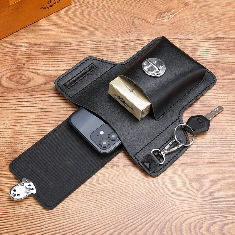 เคสโทรศัพท์หนังแท้ กระเป๋าคาดเอว ซองใส่โทรศัพท์สำหรับผู้ชาย - 图片17