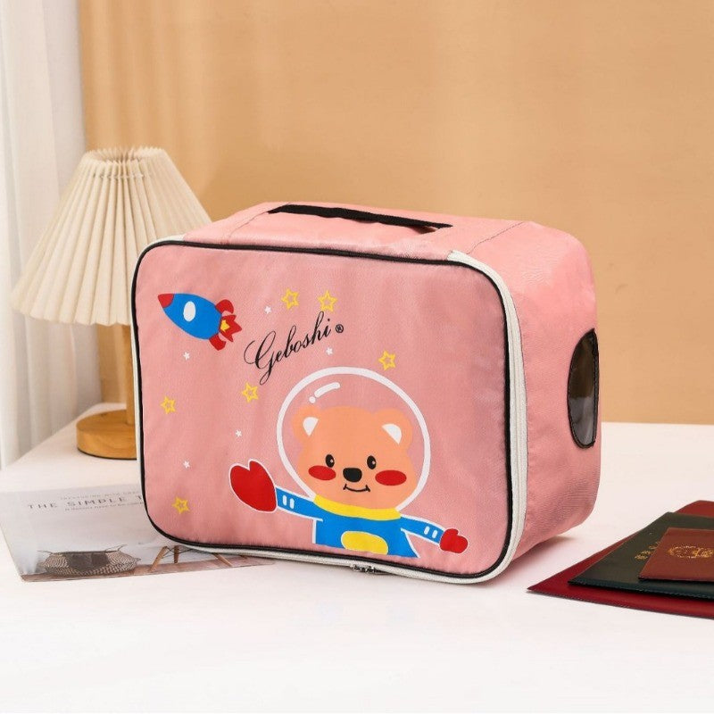 กระเป๋าเก็บของสำหรับเดินทางขนาดใหญ่หลายชั้น พกพาสะดวก พร้อมระบบล็อคแบบรหัส