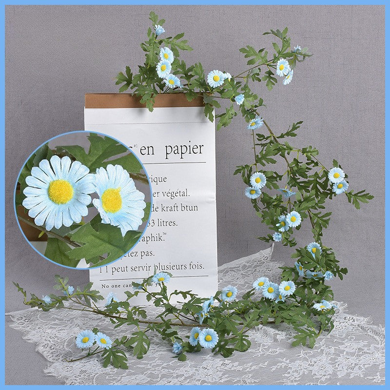 ต้นไม้ประดิษฐ์ติดผนัง สูง 180 ซม. ไม้เลื้อยประดิษฐ์ มี 66 ดอก ดอกเดซี่ สำหรับตกแต่งบ้าน