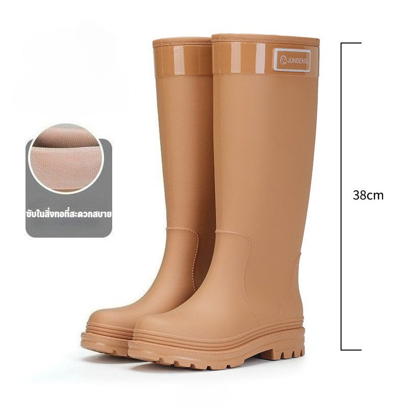 Rain boots, waterproof boots, tall, fitted, rubber boots, waterproof, non-slip, lightweight and comfortable