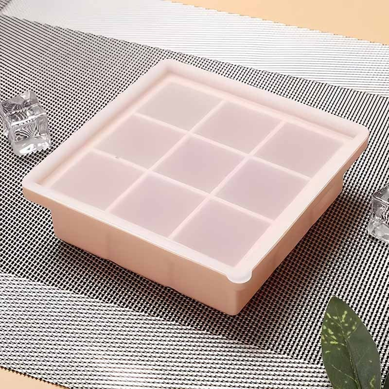 กล่องน้ำแข็ง ถาดทำน้ำแข็ง ถาดแม่พิมพ์ซิลิโคน 4/6ช่อง พร้อมฝาปิด แผลิตจากซิลิโคน