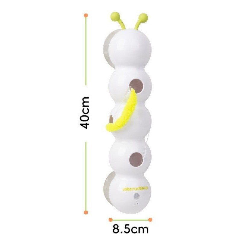 Interactive Cat Toy, Motion Activated Wack-A-Worm Post Toy, Automatic Rechargeable Teasing Tail Cat Toy for Cats