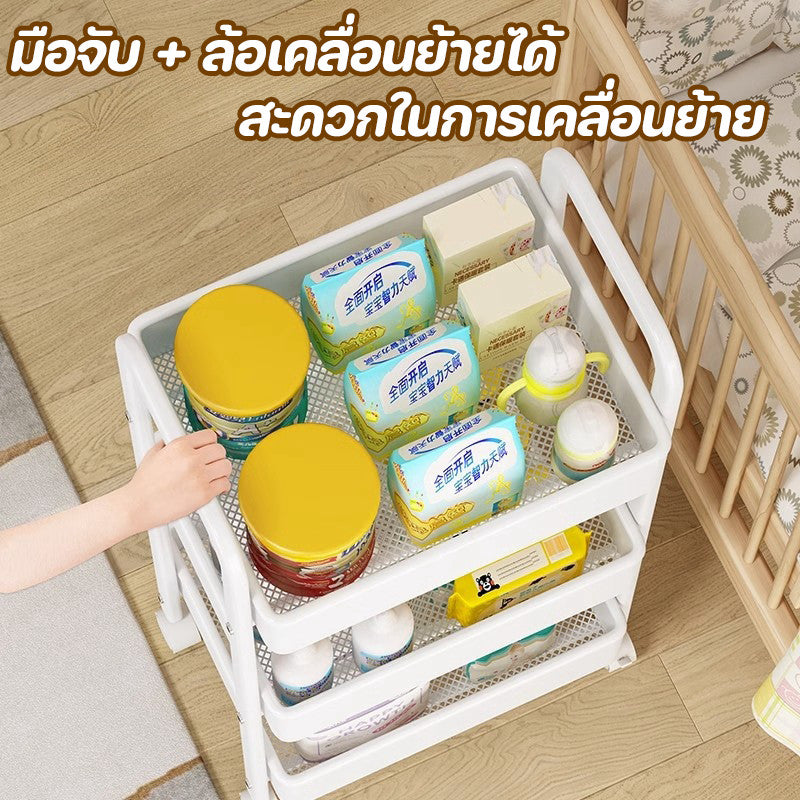 ชั้นวางของ 3 ชั้น มีล้อ แบบรถเข็น เคลื่อนย้ายสะดวก - 图片4