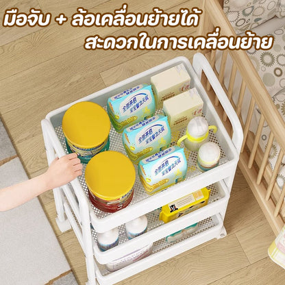 ชั้นวางของ 3 ชั้น มีล้อ แบบรถเข็น เคลื่อนย้ายสะดวก - 图片4