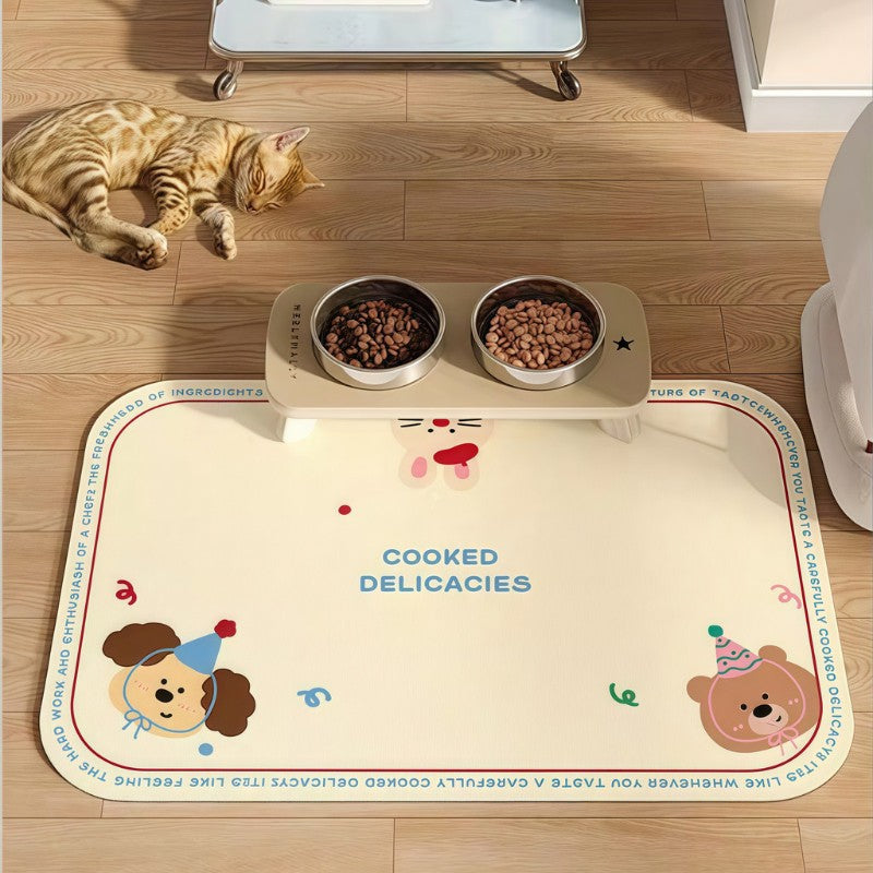 แผ่นรองชามอาหารสัตว์เลี้ยง ป้องกันการหก ขนาด 45*30 ซม. - 图片11