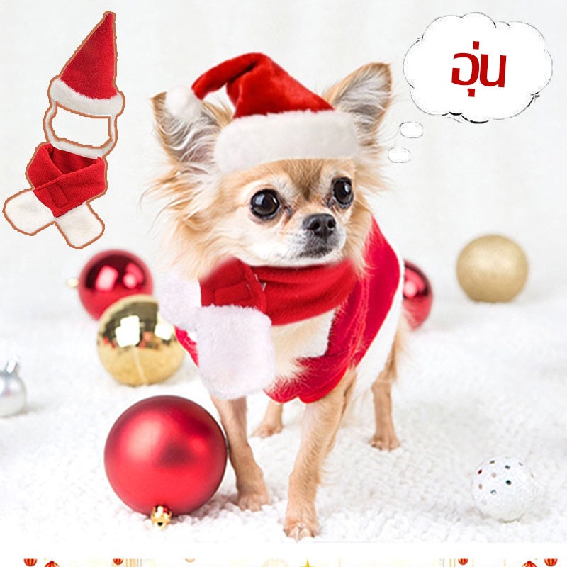 หมวกคริสต์มาสสำหรับสัตว์เลี้ยง เสื้อผ้าสัตว์เลี้ยง - 图片5
