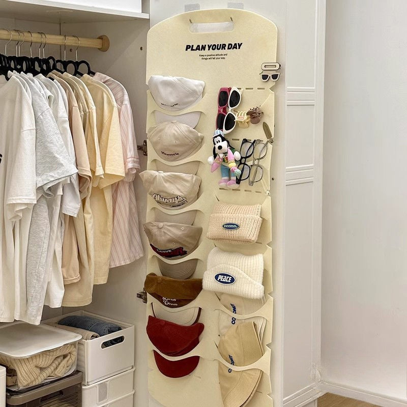 ที่แขวนหมวกแบบติดประตู ทำจากผ้าสักหลาด สามารถแขวนหมวกได้หลายใบ - 图片4