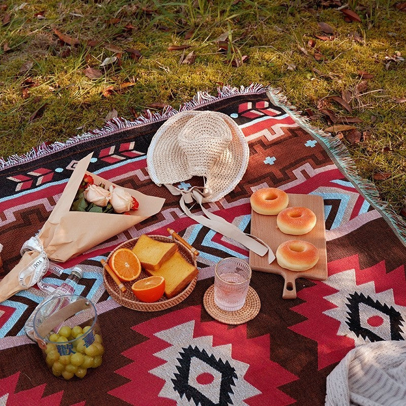 เสื่อปิกนิก ลายโบฮีเมียน เสื่อปิกนิกพกพา - 图片1