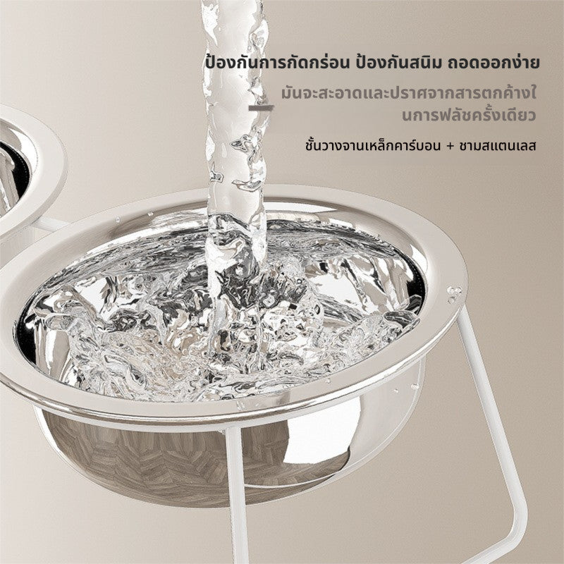 ชามสแตนเลสสองชั้นสำหรับสัตว์เลี้ยง - 图片3