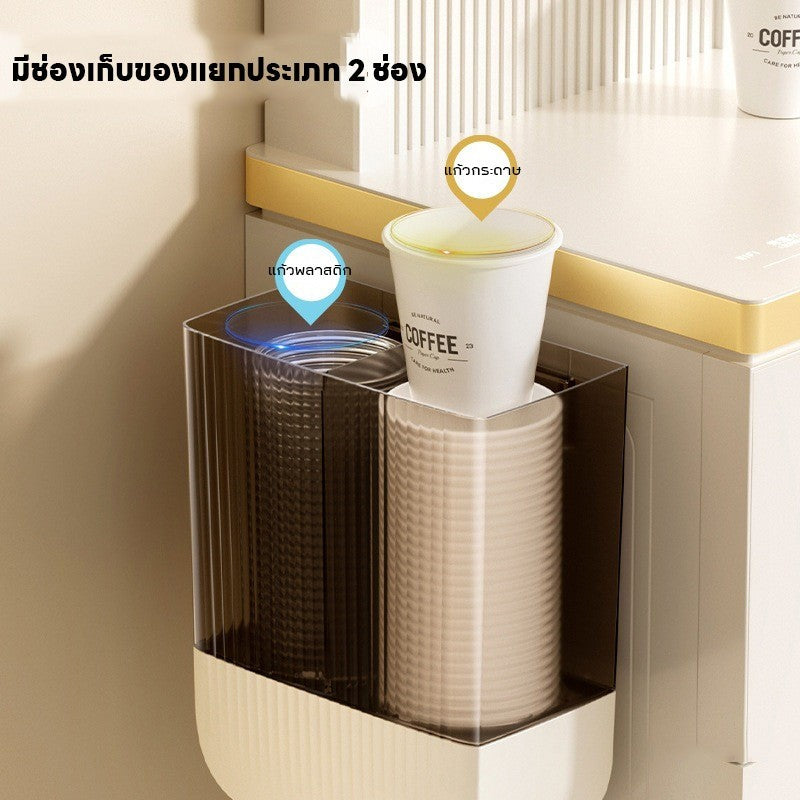 ที่วางแก้วกระดาษติดผนังแบบสองแถว ความจุ 70 ใบ ไม่ต้องเจาะรู - 图片6