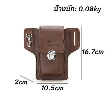 เคสโทรศัพท์หนังแท้ กระเป๋าคาดเอว ซองใส่โทรศัพท์สำหรับผู้ชาย - 图片4