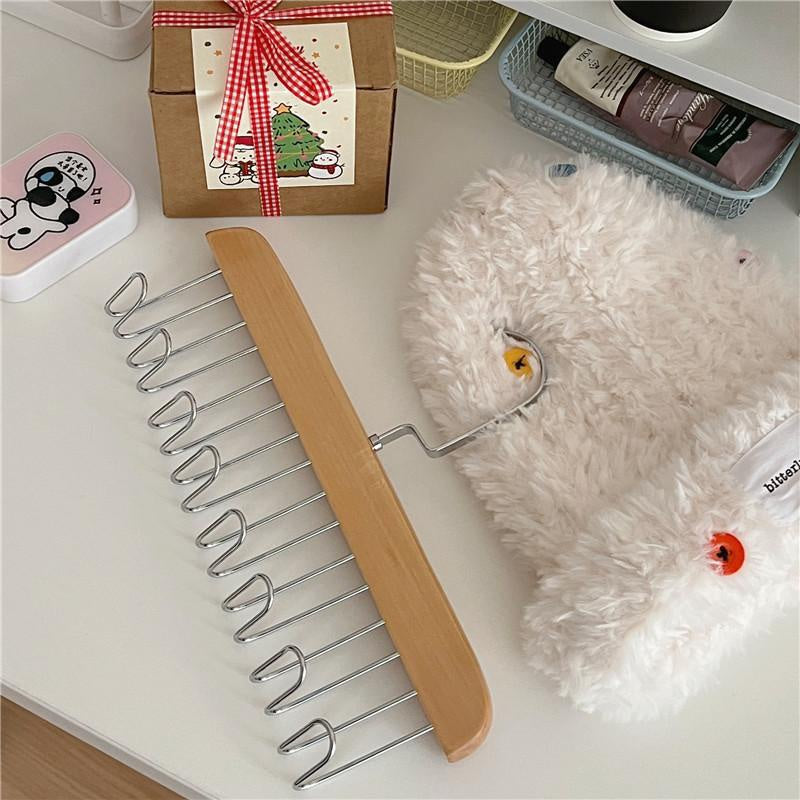 ไม้แขวนเสื้อไม้เนื้อแข็งพร้อมตะขอ 8 อัน - 图片8