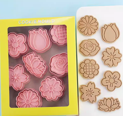 แม่พิมพ์คุกกี้รูปดอกไม้ - ชุด 8 ชิ้น