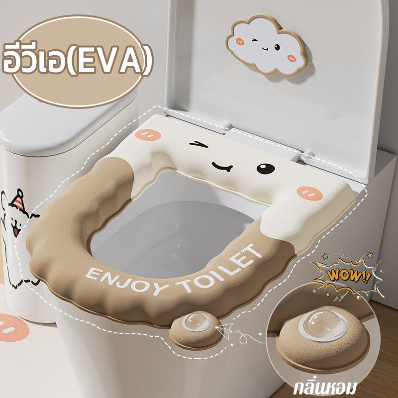 แผ่นรองนั่งชักโครก EVA แบบหนาและกันน้ำ ลายการ์ตูน - 图片9