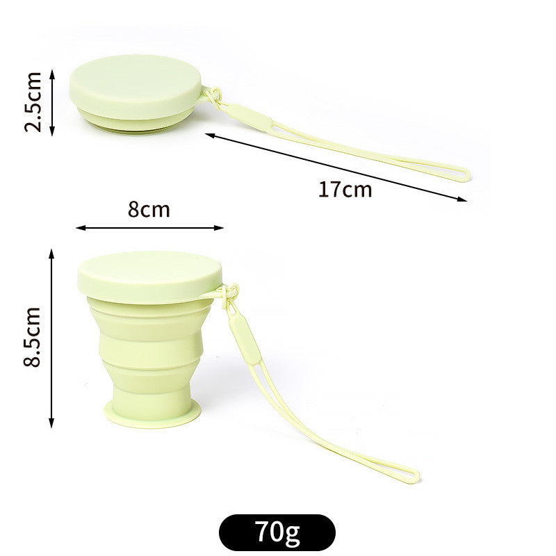 แก้วน้ำพับได้  silicone folding cup ถ้วยยืดไสลด์ มีที่หิ้วมีฝาปิด - 图片1