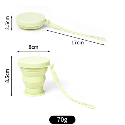 แก้วน้ำพับได้  silicone folding cup ถ้วยยืดไสลด์ มีที่หิ้วมีฝาปิด - 图片1