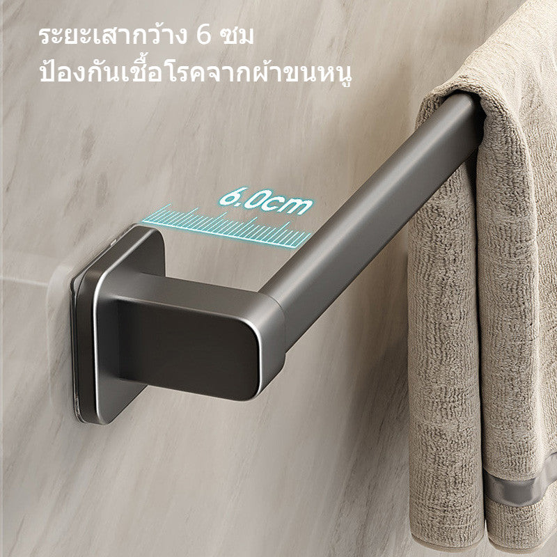 ราวแขวนผ้าเช็ดตัว/ราวแขวนเสื้อผ้า ติดตั้งบนผนังโดยไม่ต้องเจาะรู - 图片3