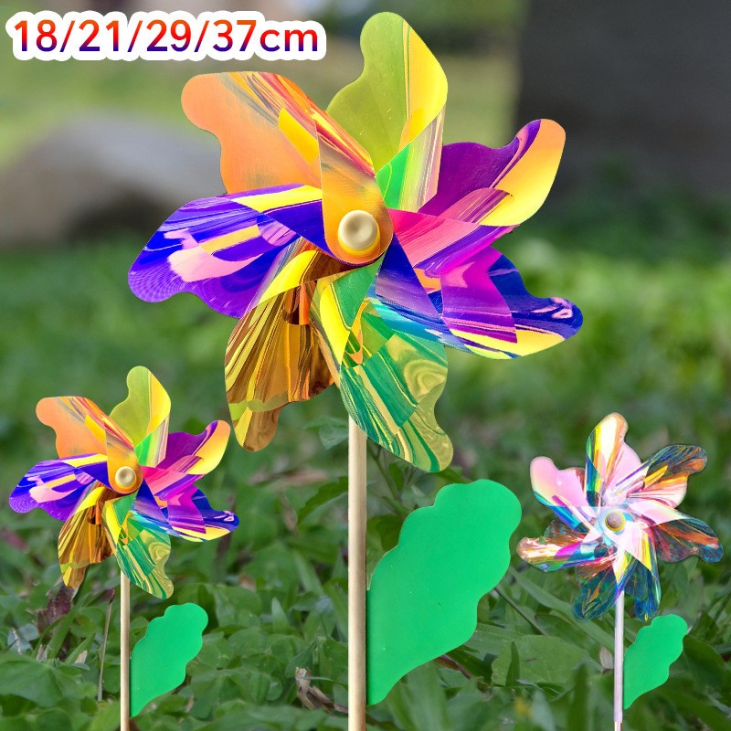 กังหันลมพลาสติก 7 สี เหมาะสำหรับตกแต่งสวน งาน DIY และของเล่นเด็ก - 图片2