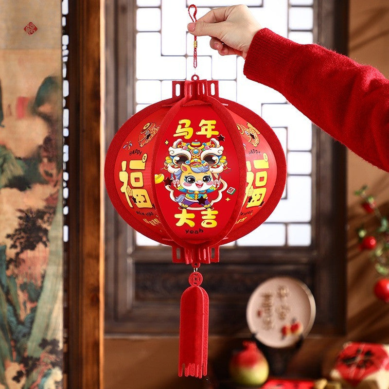 ดีไซน์ตรุษจีนปี 2026 ปีม้า: โคมไฟสีแดงสไตล์การ์ตูนน่ารัก - 图片6