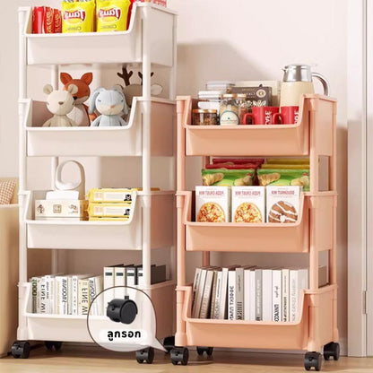 ชั้นวางของแบบเคลื่อนที่ได้ 2/3/4/5 ชั้น เคลื่อนย้ายง่าย - 图片3