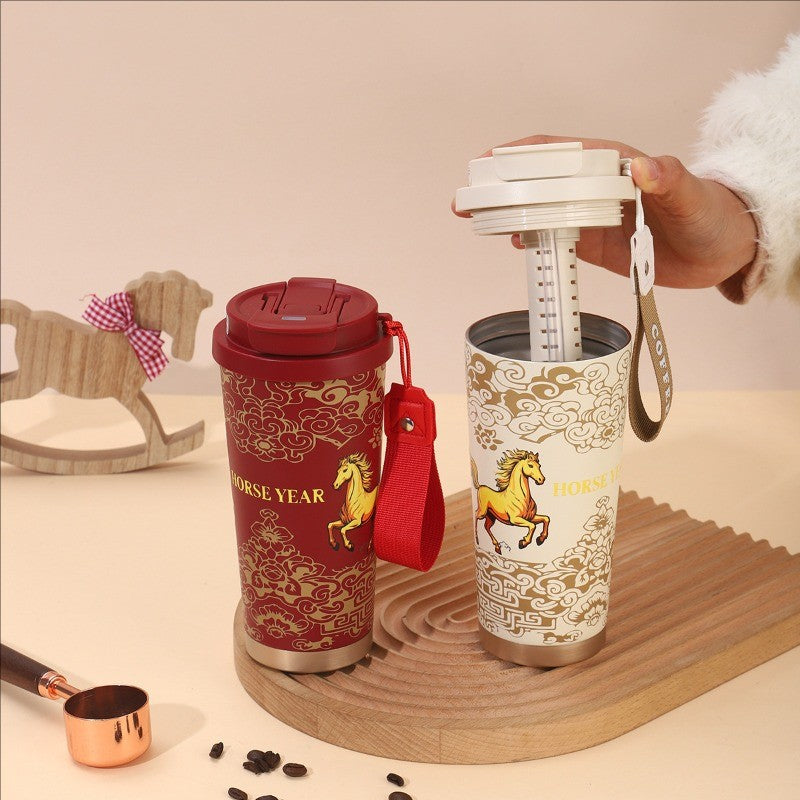 กล่องของขวัญปีม้า 2026 - แก้วเก็บความร้อนสแตนเลส 316 ของขวัญปีใหม่ - 图片2