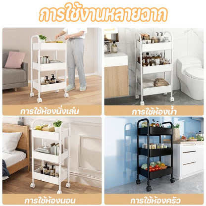 ชั้นวางของ 3 ชั้น มีล้อ แบบรถเข็น เคลื่อนย้ายสะดวก - 图片3