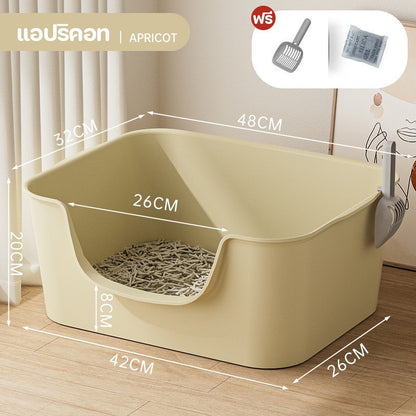 กระบะทรายแมวขนาดใหญ่พิเศษ ขอบสูง กันน้ำกระเด็น - 图片9