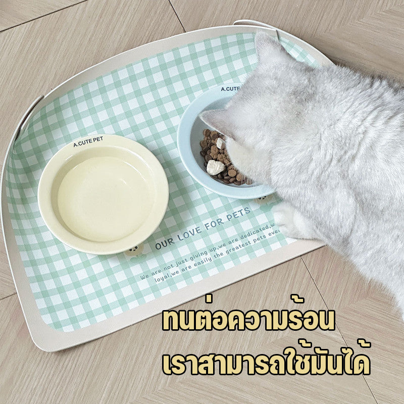 แผ่นรองชามอาหารสัตว์เลี้ยง ป้องกันการหก ขนาด 45*30 ซม. - 图片4