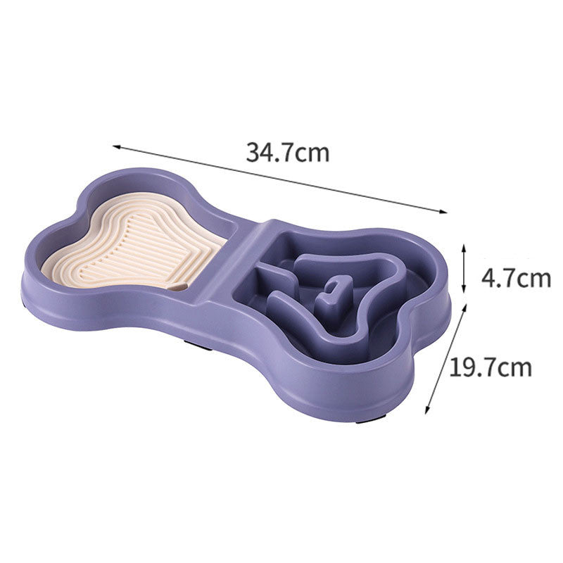 ชามใส่อาหารสัตว์เลี้ยง 2 in 1 ชามอาหารช้า ป้องกันการสําลัก ป้องกันการพลิกคว่ํา - 图片8