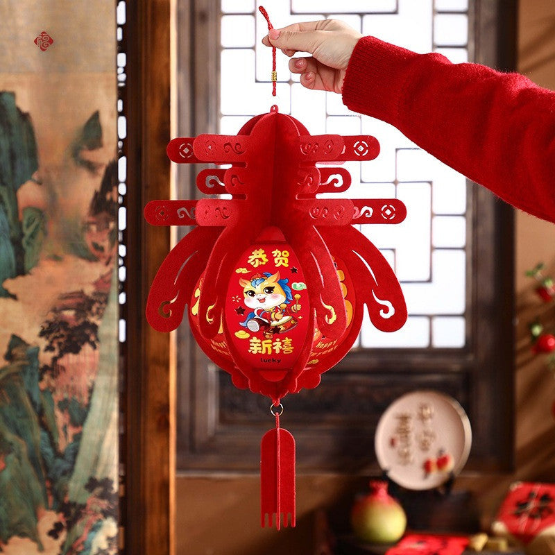 ดีไซน์ตรุษจีนปี 2026 ปีม้า: โคมไฟสีแดงสไตล์การ์ตูนน่ารัก - 图片9