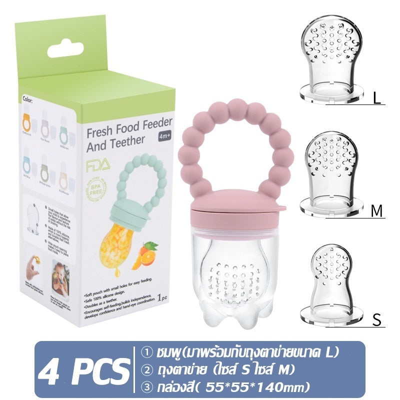 ช้อนป้อนอาหารเหลว + ถ้วยดูดซิลิโคนผลไม้ 2-in-1 - 图片16