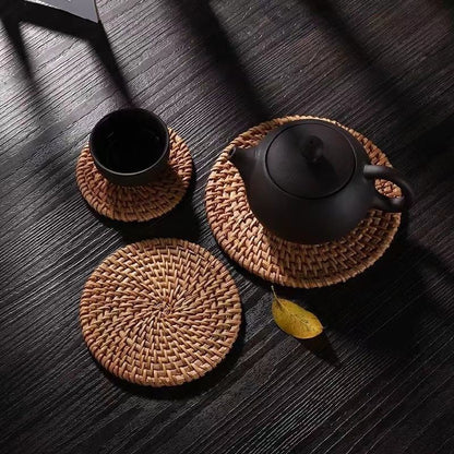 ที่รองแก้วหวาย ชุดน้ำชา ทนความร้อน - 图片4