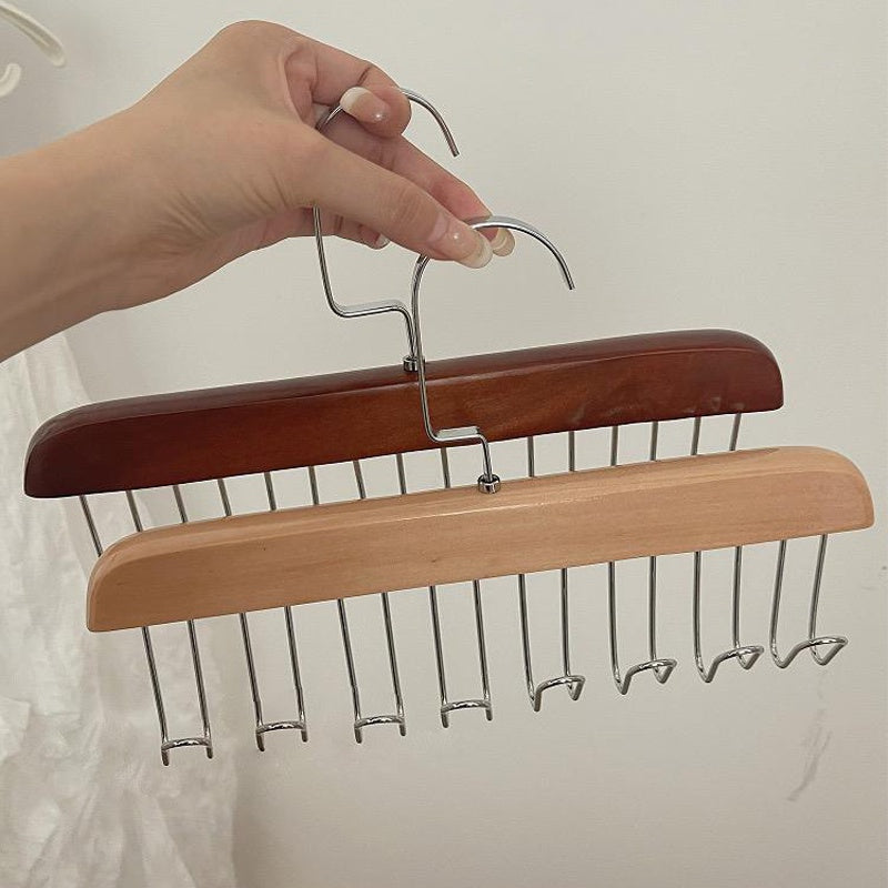 ไม้แขวนเสื้อไม้เนื้อแข็งพร้อมตะขอ 8 อัน - 图片5