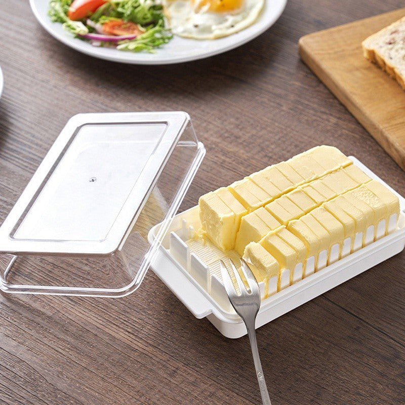 กล่องเก็บเนยและชีส 2in1 พร้อมที่ตัดเนยและฝาใส อเนกประสงค์ - 图片4