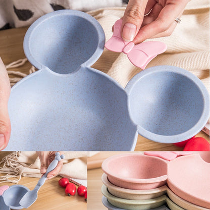 ชามสำหรับเด็กมีช้อนและส้อมมาให้ด้วย และมีลายมิกกี้เมาส์ - 图片3