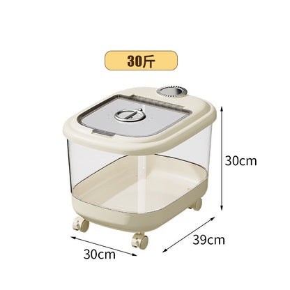 ภาชนะเก็บข้าว ป้องกันแมลงและความชื้น มีล้อเพื่อความสะดวกในการเคลื่อนย้าย