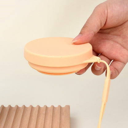 แก้วน้ำพับได้  silicone folding cup ถ้วยยืดไสลด์ มีที่หิ้วมีฝาปิด - 图片3