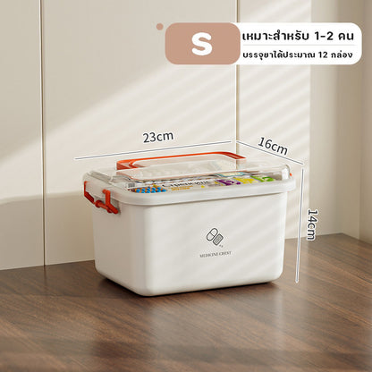 ชุดปฐมพยาบาล/กล่องยาประจำบ้าน แบบสองชั้น ความจุขนาดใหญ่ มีหูหิ้ว - 图片10