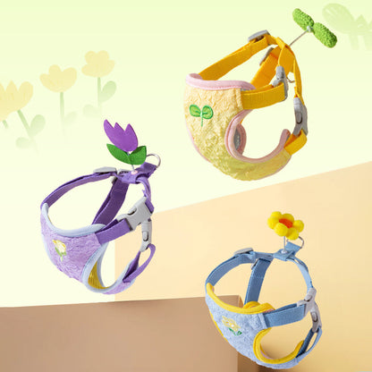 ชุดสายจูงและปลอกคอสำหรับสัตว์เลี้ยง ปรับได้ สวมใส่สบาย และระบายอากาศได้ดี - 图片1