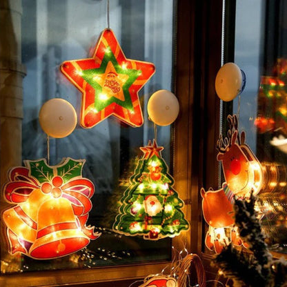 LED ไฟประดับ ไฟประดับวันหยุด ติดกระจกหน้าต่าง เครื่องประดับคริสต์มาส