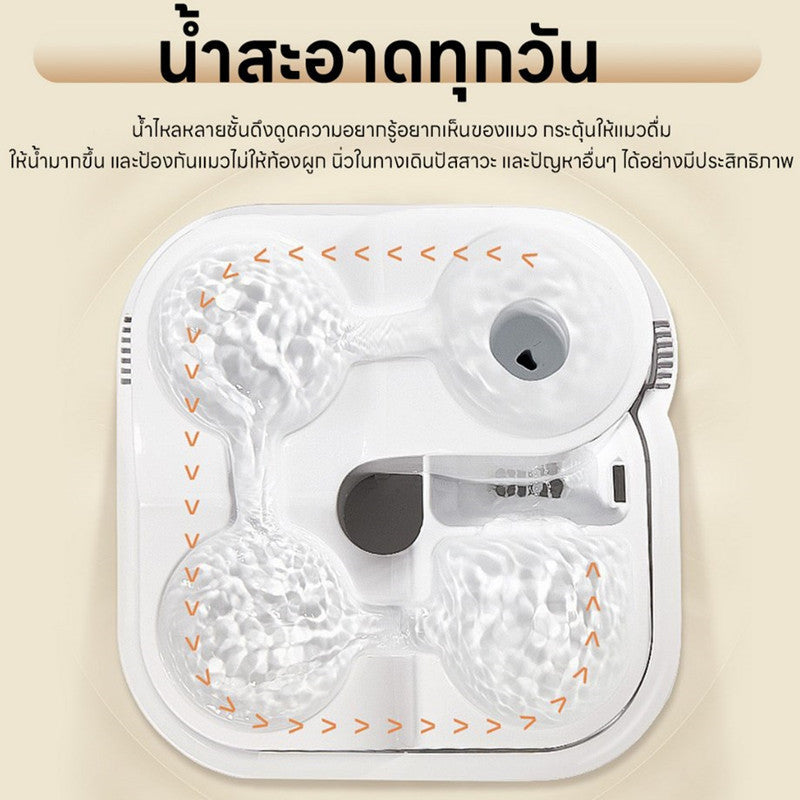 เครื่องจ่ายน้ำอัตโนมัติสำหรับสัตว์เลี้ยง เหมาะสำหรับแมว 2-4 ตัว - 图片2