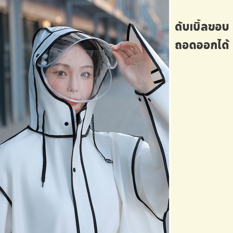 เสื้อกันฝน เสื้อกันฝนหนา กันน้ำ มีแถบสะท้อนแสง - 图片5