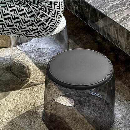 ม้านั่งกลมโปร่งใสแบบ 2in1: ผสานฟังก์ชั่นการนั่งและการจัดเก็บเข้าด้วยกัน - 图片1