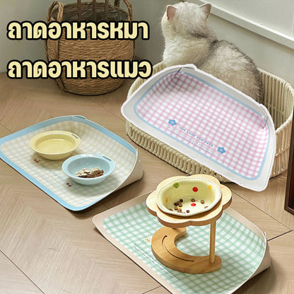 แผ่นรองชามอาหารสัตว์เลี้ยง ป้องกันการหก ขนาด 45*30 ซม. - 主图