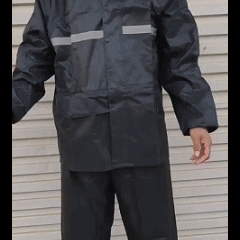 เสื้อกันฝนสำหรับผู้ใหญ่ มีฮู้ดและแถบสะท้อนแสง