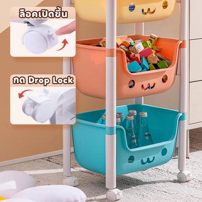 รถเข็นเก็บของเล่นเด็ก+ชั้นวาง 3-in-1 - 图片3